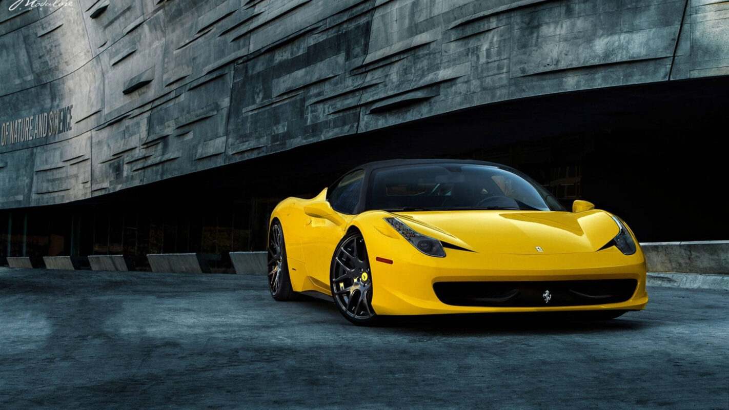 Yellow Color Ferrari Wallpaper