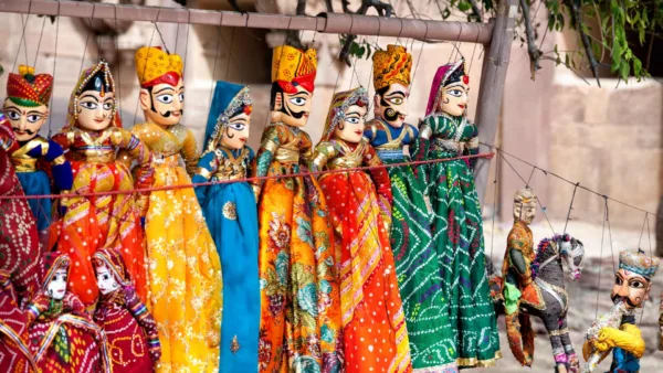 Rajasthan puppets game show in fair.