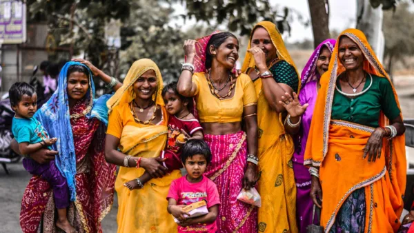 A Group of Women in Colorful Rajasthani Traditional Dresses.