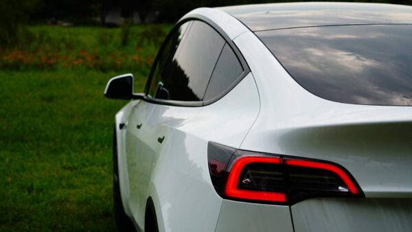 Tesla Back Side Car Wallpaper