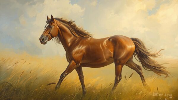 freewallpapers4u 31 Strong Brown Horse Standing In A Green Grassy Field On A Sunny Day