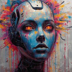 ai-robotic-face-neon