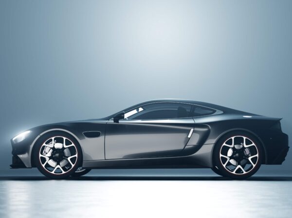 4k Wallpaper Of A Black Coupe Car With Glossy Reflections