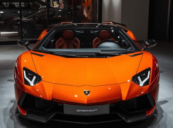 High-Resolution Lamborghini Supercar Wallpaper In Bright Orange Color