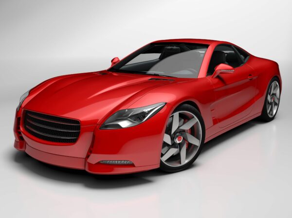 4k Wallpaper Of A Red Sports Car With Sleek Aerodynamic Design