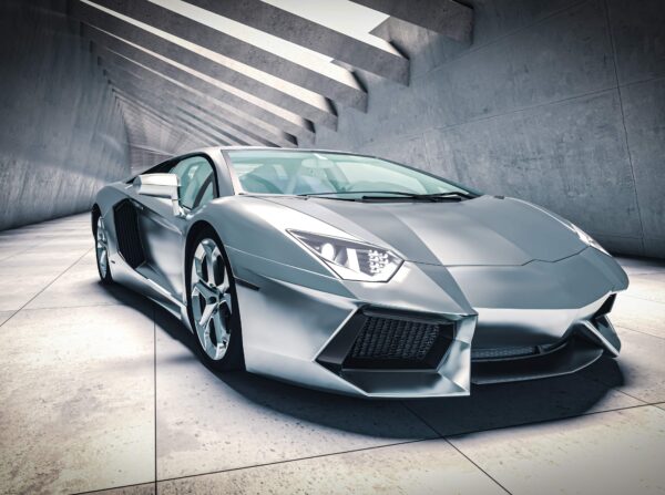 Silver Luxury Car Wallpaper With Futuristic Lighting And Metallic Shine